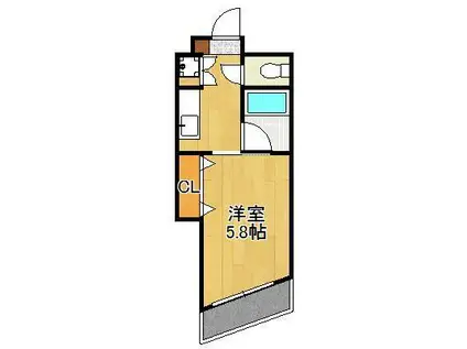 メゾンド高峰(1K/3階)の間取り写真