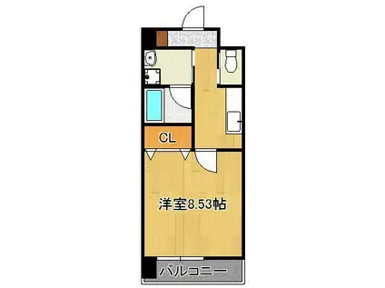 ラフィーネ到津学園通(1K/11階)の間取り写真