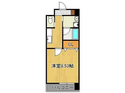 ラフィーネ到津学園通(1K/3階)の間取り写真