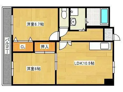 ルネッサンス宮ノ尾Ⅱ(2LDK/3階)の間取り写真