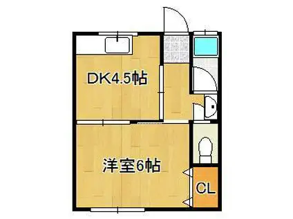 コーポ山本(2DK/2階)の間取り写真