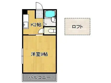 NO.12 ラフェスタ篠崎(1K/1階)の間取り写真