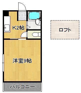NO.12 ラフェスタ篠崎(1K/1階)の間取り写真