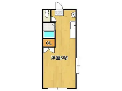 NO.5プチパレット中井(ワンルーム/1階)の間取り写真