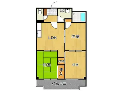 クレベール田町(3DK/7階)の間取り写真