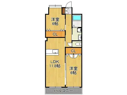 リード大手町(2LDK/11階)の間取り写真