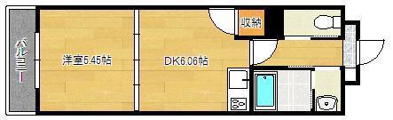 リード大手町(1DK/2階)の間取り写真