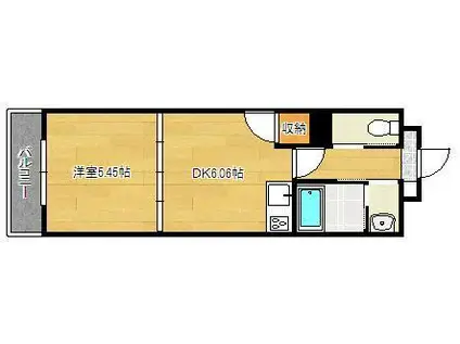 リード大手町(1DK/3階)の間取り写真