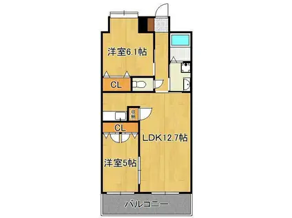 リード大手町(2LDK/11階)の間取り写真