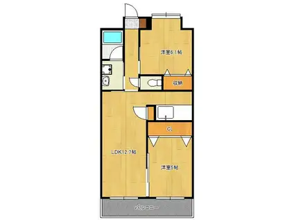 リード大手町(2LDK/4階)の間取り写真