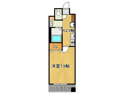 ガーディアンズパレス小倉(1K/4階)の間取り写真