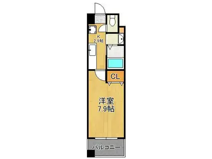 ガーディアンズパレス小倉(1K/5階)の間取り写真