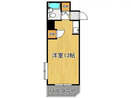 歯大前スカイマンション(ワンルーム/4階)の間取り写真