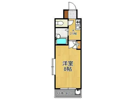 リファレンス到津(1K/5階)の間取り写真