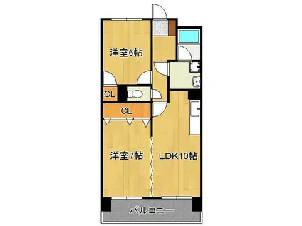 エルフ・フォレスト(2LDK/2階)の間取り写真