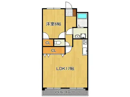 エルフ・フォレスト(1LDK/5階)の間取り写真