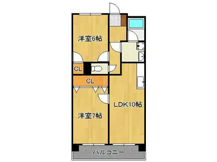 エルフ・フォレスト(2LDK/3階)の間取り写真