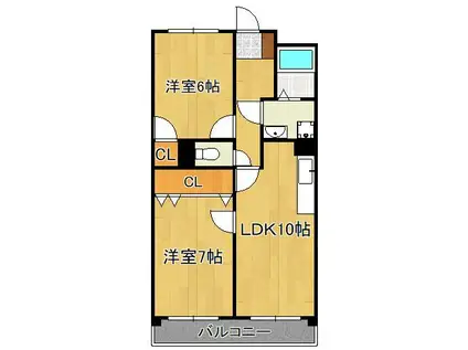 エルフ・フォレスト(2LDK/7階)の間取り写真