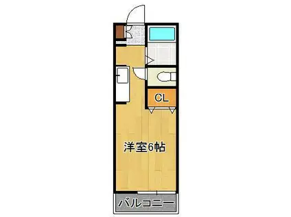 セジュール御幸橋(ワンルーム/1階)の間取り写真