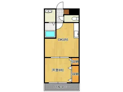 セントラルタイム キムラビル(1DK/5階)の間取り写真