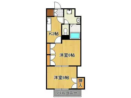 メゾンプリエール(2K/2階)の間取り写真