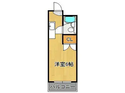 ロワール・イン・下到津(ワンルーム/2階)の間取り写真