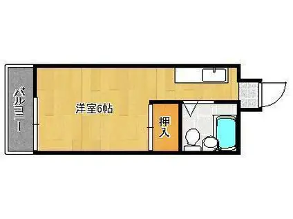 ロワール・イン・下到津(ワンルーム/3階)の間取り写真