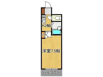 リファレンス南小倉(1K/6階)の間取り写真