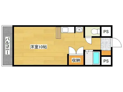 ベルガ清水(ワンルーム/5階)の間取り写真