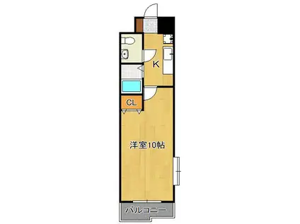 アヴィニール竪町(1K/8階)の間取り写真