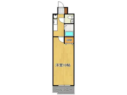 アヴィニール竪町(1K/7階)の間取り写真