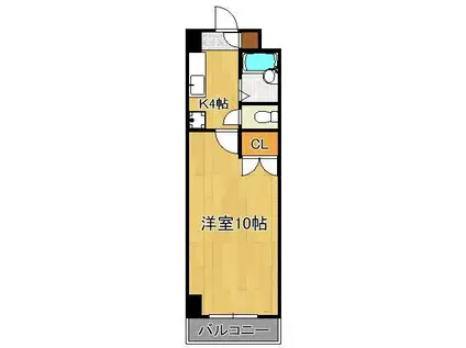 アヴィニール清水(1K/7階)の間取り写真