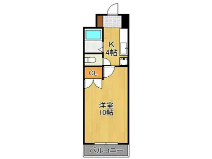 アヴィニール清水(1K/6階)の間取り写真