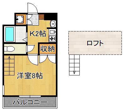 19-CUBE(1K/3階)の間取り写真