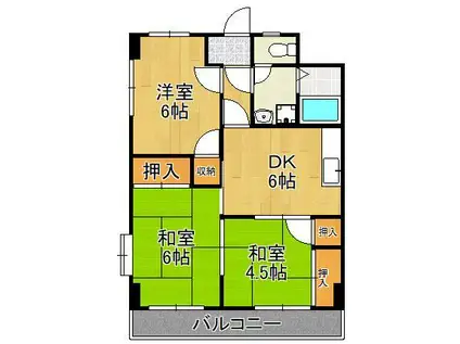 錦プラザビル(3DK/5階)の間取り写真