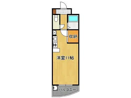 けやき通内山(ワンルーム/7階)の間取り写真