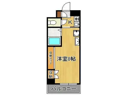 レディーローザ(1K/8階)の間取り写真