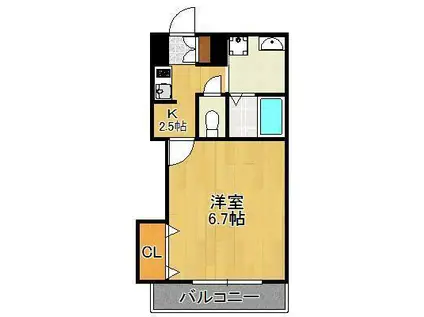 協和大手町.BLD(1K/8階)の間取り写真