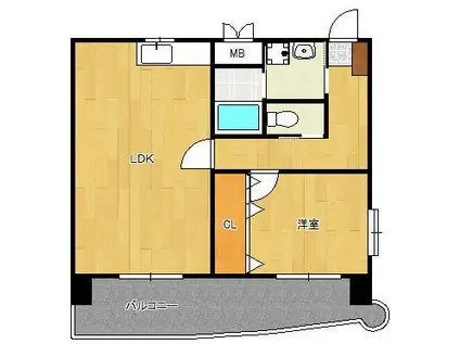 協和大手町.BLD(1LDK/10階)の間取り写真