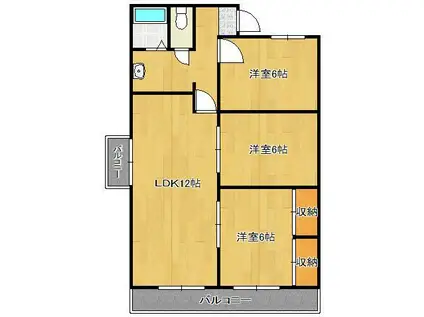 高峰グリーンマンション(3LDK/3階)の間取り写真