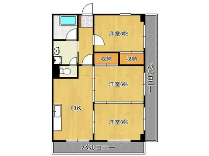 高峰グリーンマンション(3DK/4階)の間取り写真