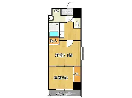 アヴィニールNO5(2K/10階)の間取り写真