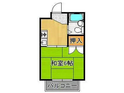 パレーシャル清水(1K/4階)の間取り写真