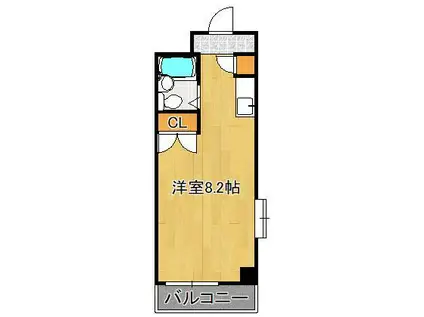 クロスロード清水(ワンルーム/6階)の間取り写真