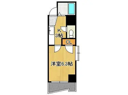 スターズ内山(1K/4階)の間取り写真