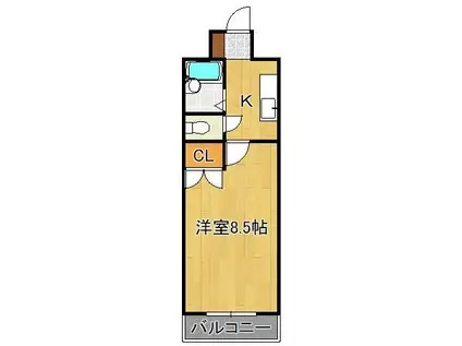 ロイヤルアネックス(1K/10階)の間取り写真