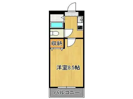 ロイヤルアネックス(1K/9階)の間取り写真