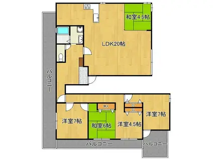 アビタシオン・アン(5LDK/5階)の間取り写真