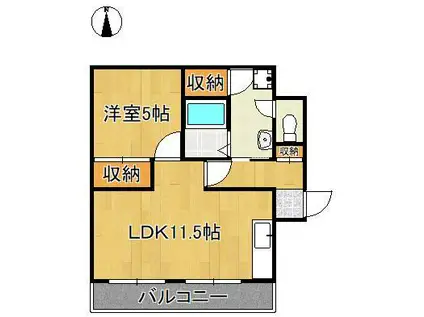 田町ビル(1LDK/5階)の間取り写真