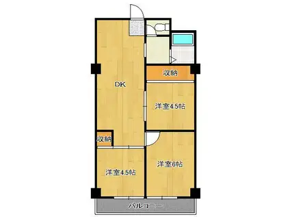 田町ビル(2LDK/8階)の間取り写真